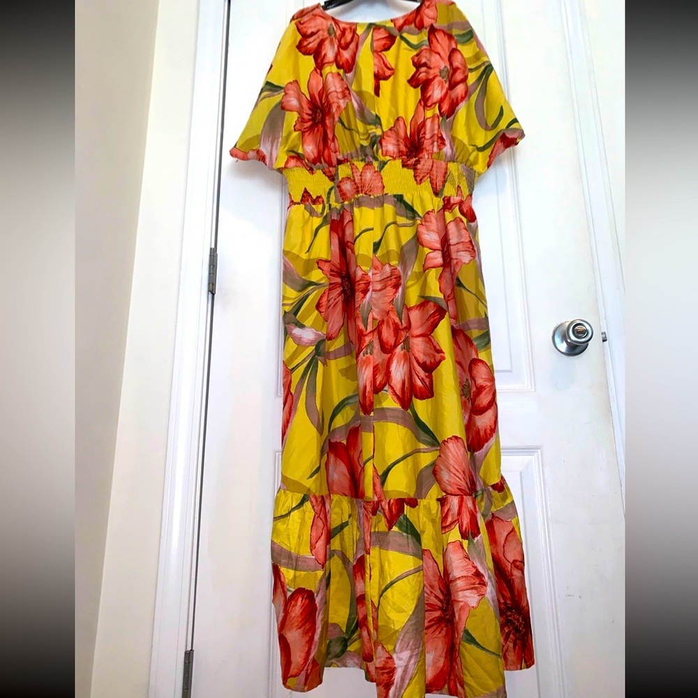 MAXI V NECK RUFFLE DARING DRESS